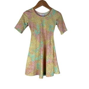 Lularoe Girls Nicole Floral Print Dress Size 2